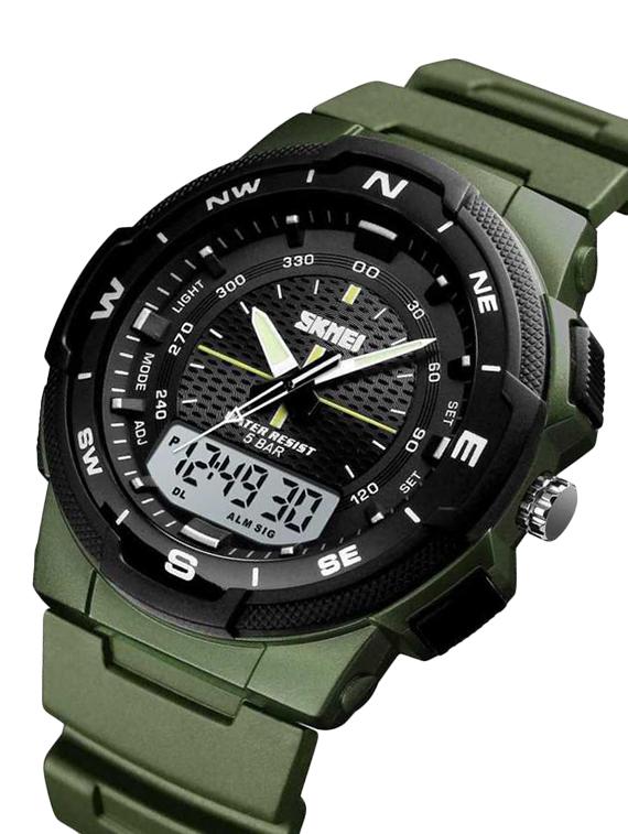 skmei 1454 round dial analog and digital watch - 16615901 - Zoom Image - 2