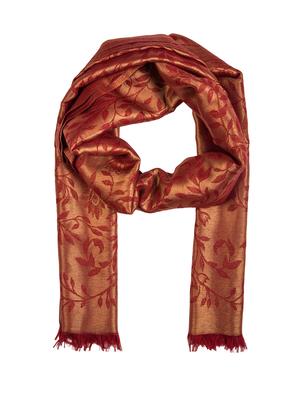 frayed hem floral wool stole - 16616195 - Standard Image - 2