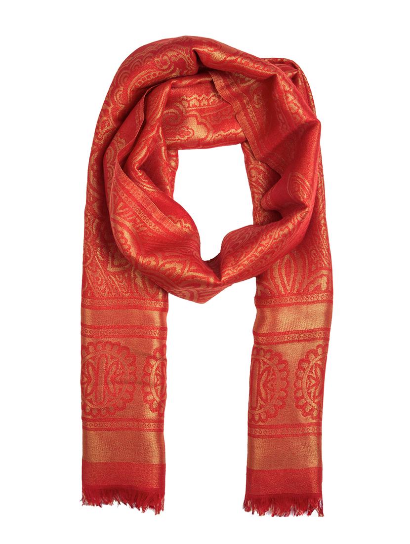frayed hem floral wool stole - 16616199 - Zoom Image - 2