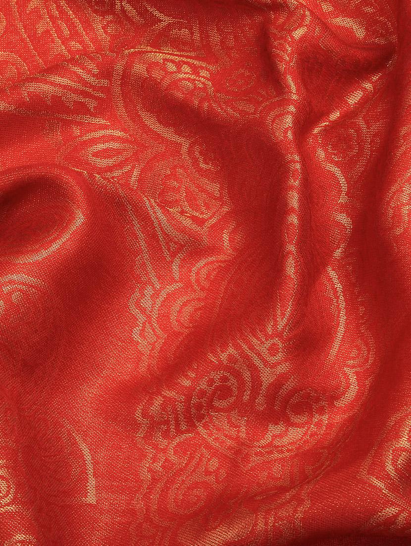 frayed hem floral wool stole - 16616199 - Zoom Image - 3