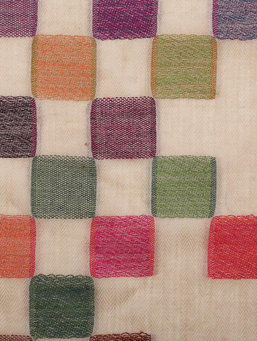 frayed hem checks wool stole - 16616200 - Zoom Image - 3