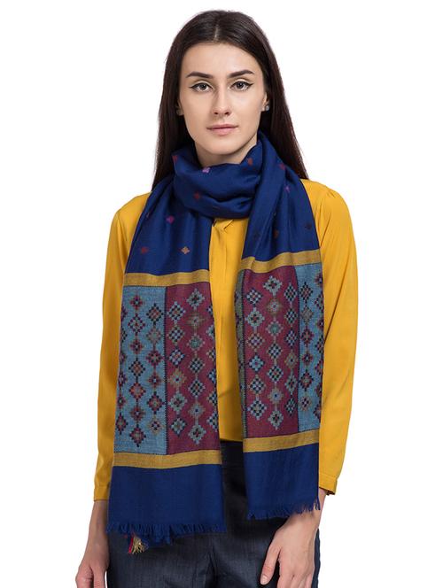 frayed hem wool stole - 16616202 - Standard Image - 1