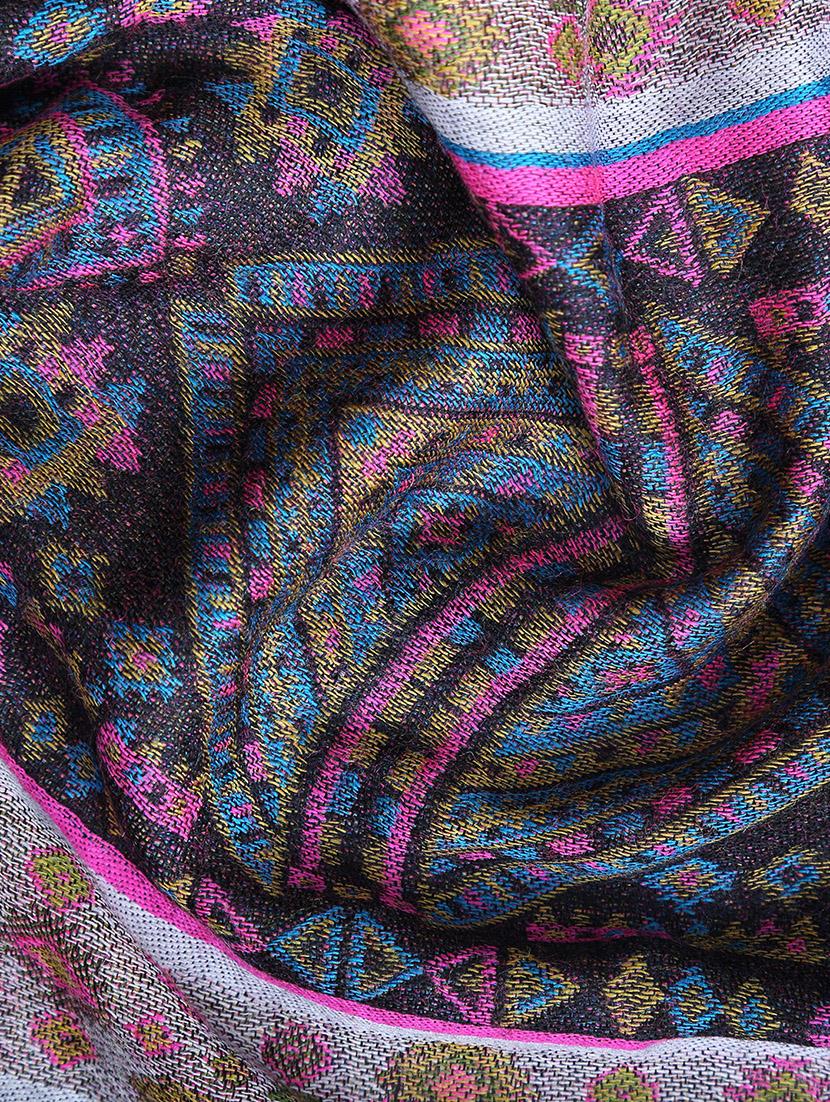 frayed hem striped wool stole - 16616203 - Zoom Image - 3