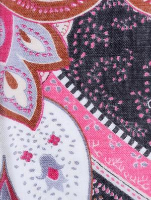 frayed hem floral wool stole - 16616219 - Standard Image - 4