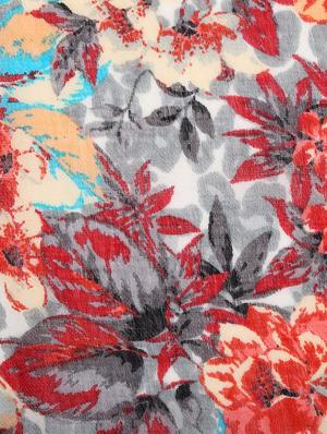frayed hem floral wool stole - 16616226 - Standard Image - 4