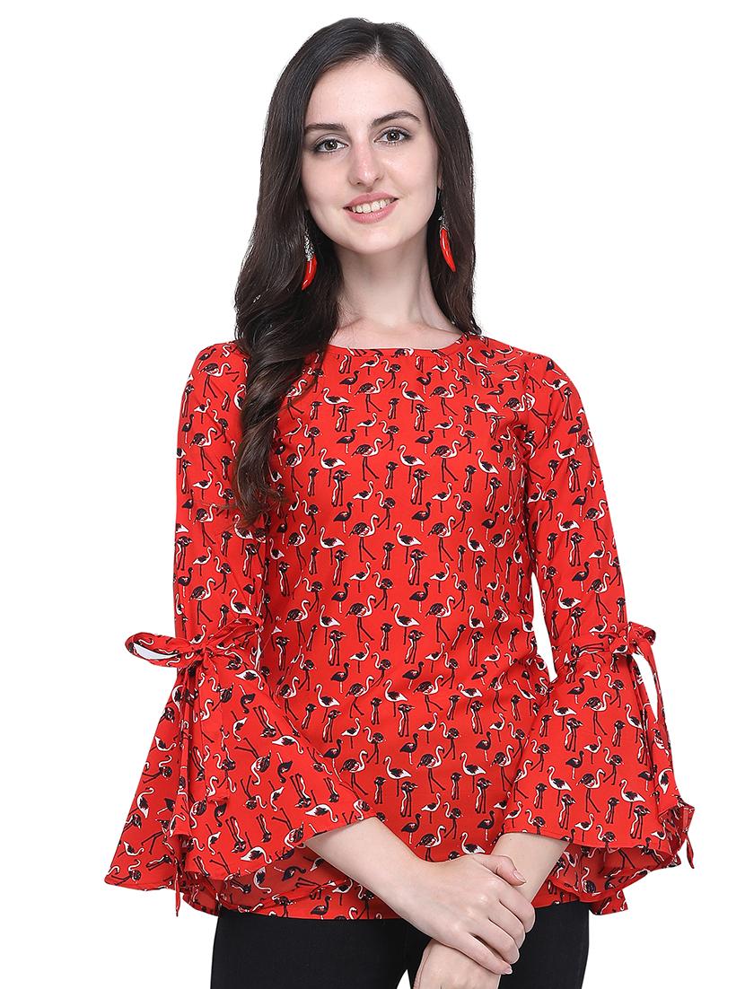 bell sleeved quirky top - 16616241 - Zoom Image - 1