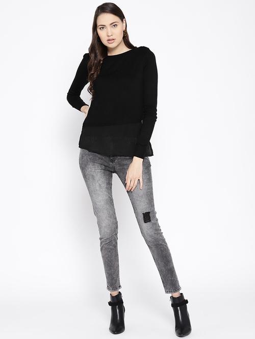 round neck long sleeved pullover - 16616300 - Standard Image - 1