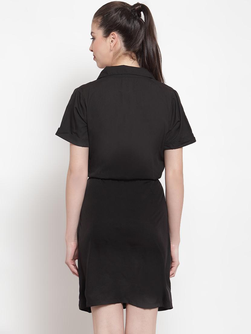 tie front lapel neck shirt dress - 16616379 - Zoom Image - 4