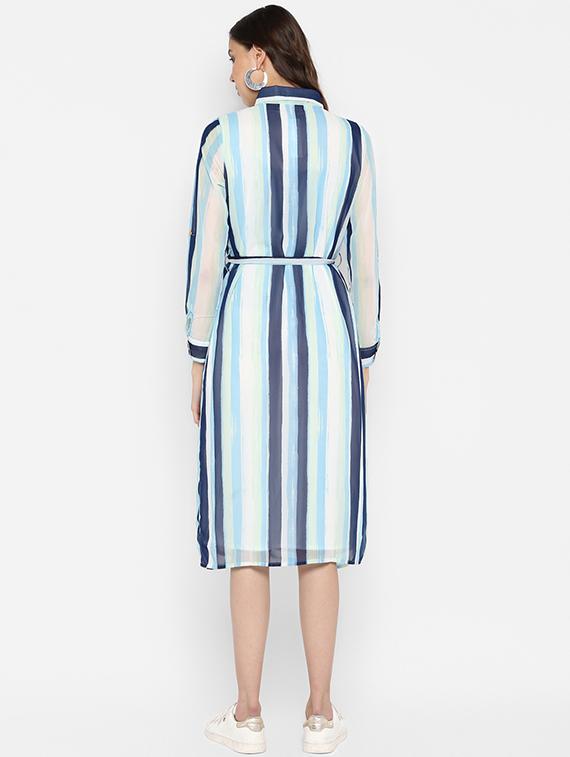 tie front striped shirt dress - 16616380 - Zoom Image - 3