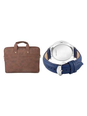 adk analog watch and leatherette laptop bags combo - 16616755 - Standard Image - 2
