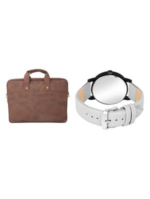 adk analog watch and leatherette laptop bags combo - 16616770 - Standard Image - 2