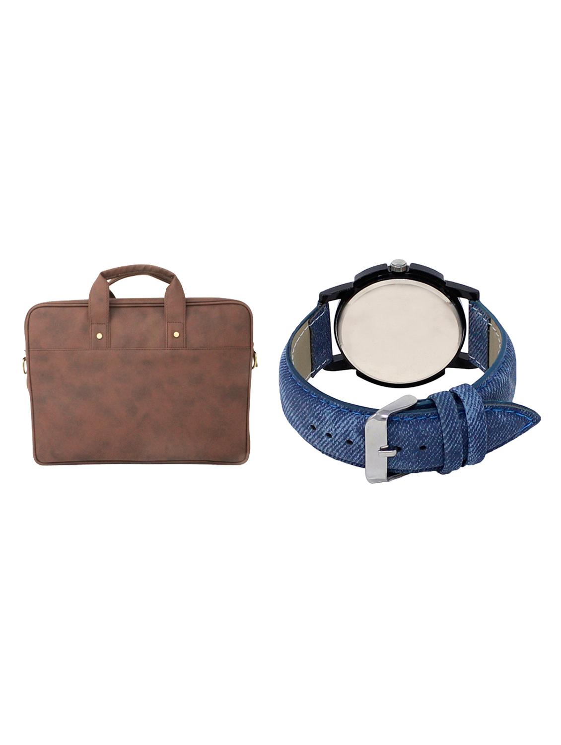 adk analog watch and leatherette laptop bags combo - 16616772 - Zoom Image - 2
