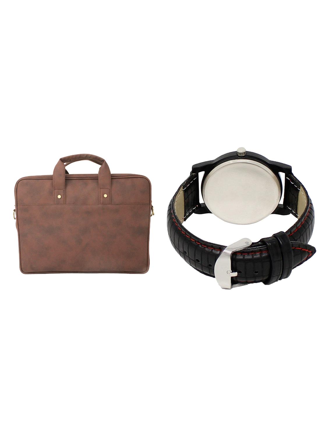 adk analog watch and leatherette laptop bags combo - 16616778 - Zoom Image - 2
