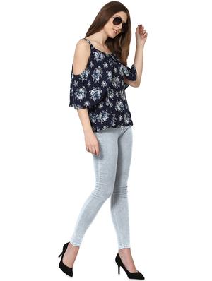 cold shoulder floral top - 16617987 - Standard Image - 4