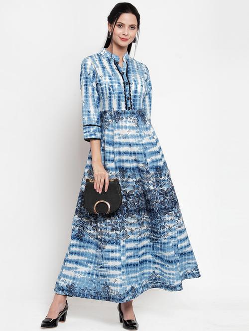 shibori anarkali kurta - 16618068 - Very Small Image - 1
