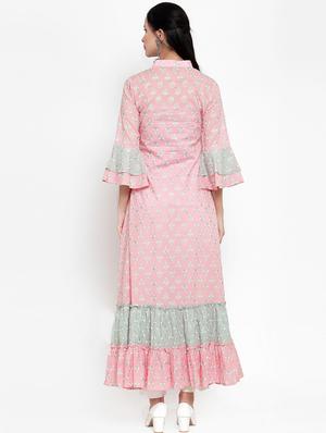 block printed anarkali kurta - 16618070 - Standard Image - 3