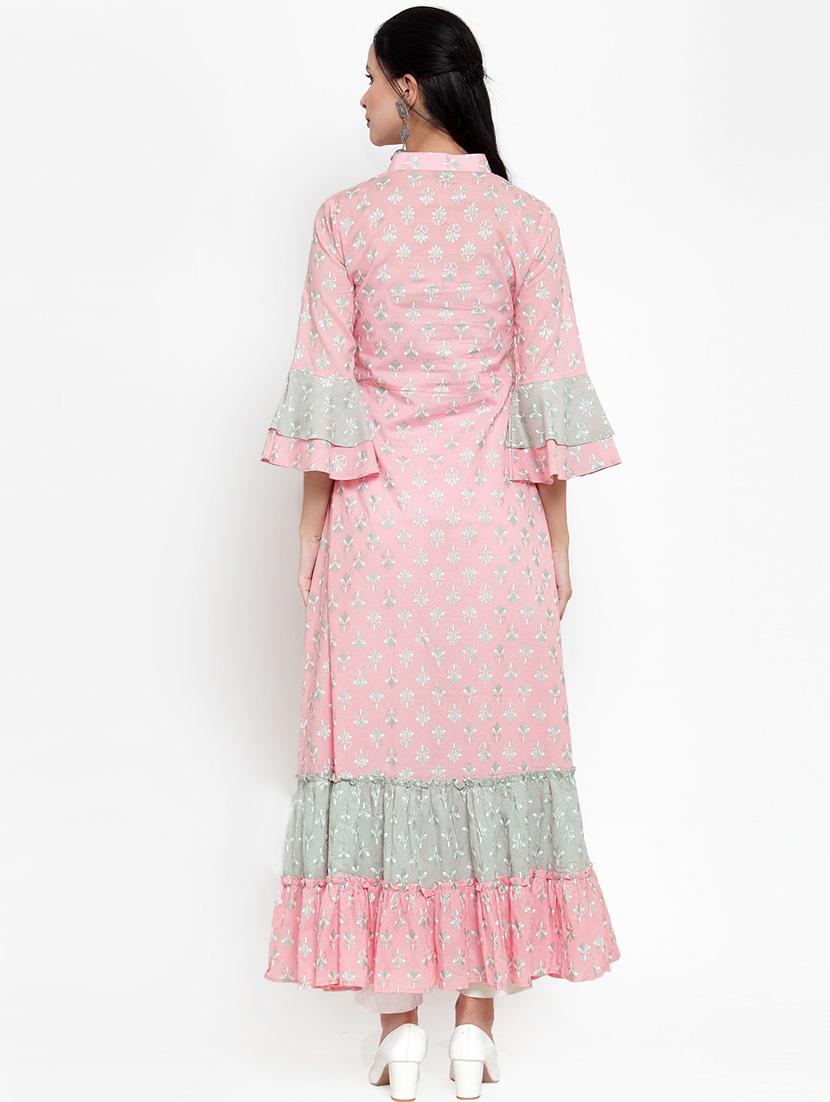 block printed anarkali kurta - 16618070 - Zoom Image - 3