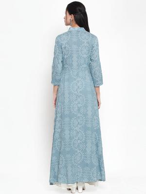printed high-low anarkali kurta - 16618071 - Standard Image - 3