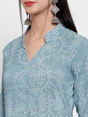 printed high-low anarkali kurta - 16618071 - Standard Image - 4