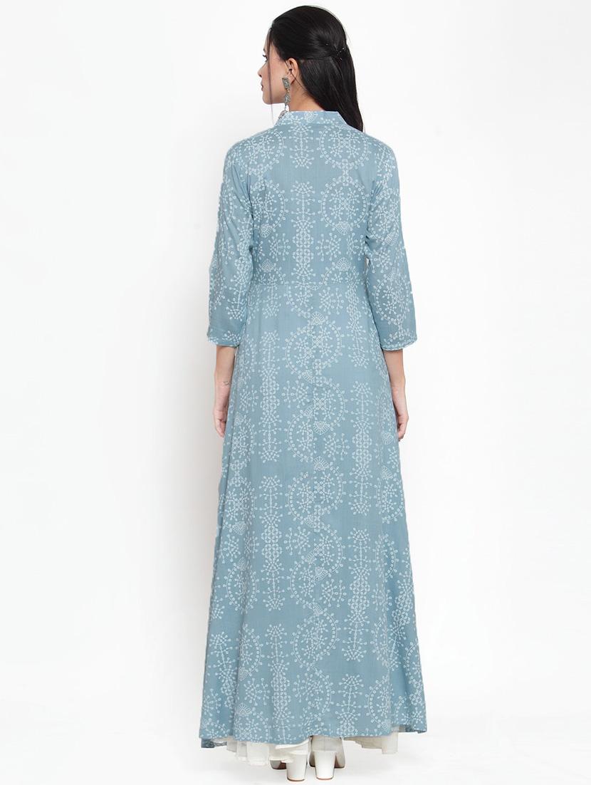 printed high-low anarkali kurta - 16618071 - Zoom Image - 3