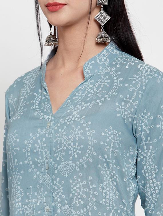 printed high-low anarkali kurta - 16618071 - Zoom Image - 4