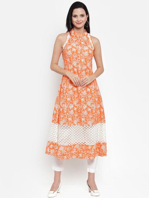 printed a-line kurta - 16618076 - Standard Image - 1