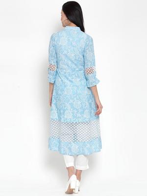 floral a-line kurta - 16618086 - Standard Image - 3