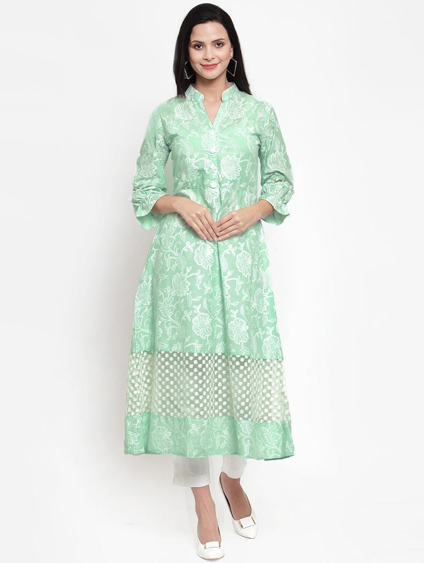 floral a-line kurta - 16618087 - Zoom Image - 1