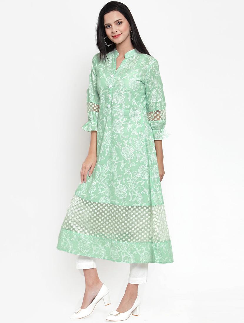 floral a-line kurta - 16618087 - Zoom Image - 2