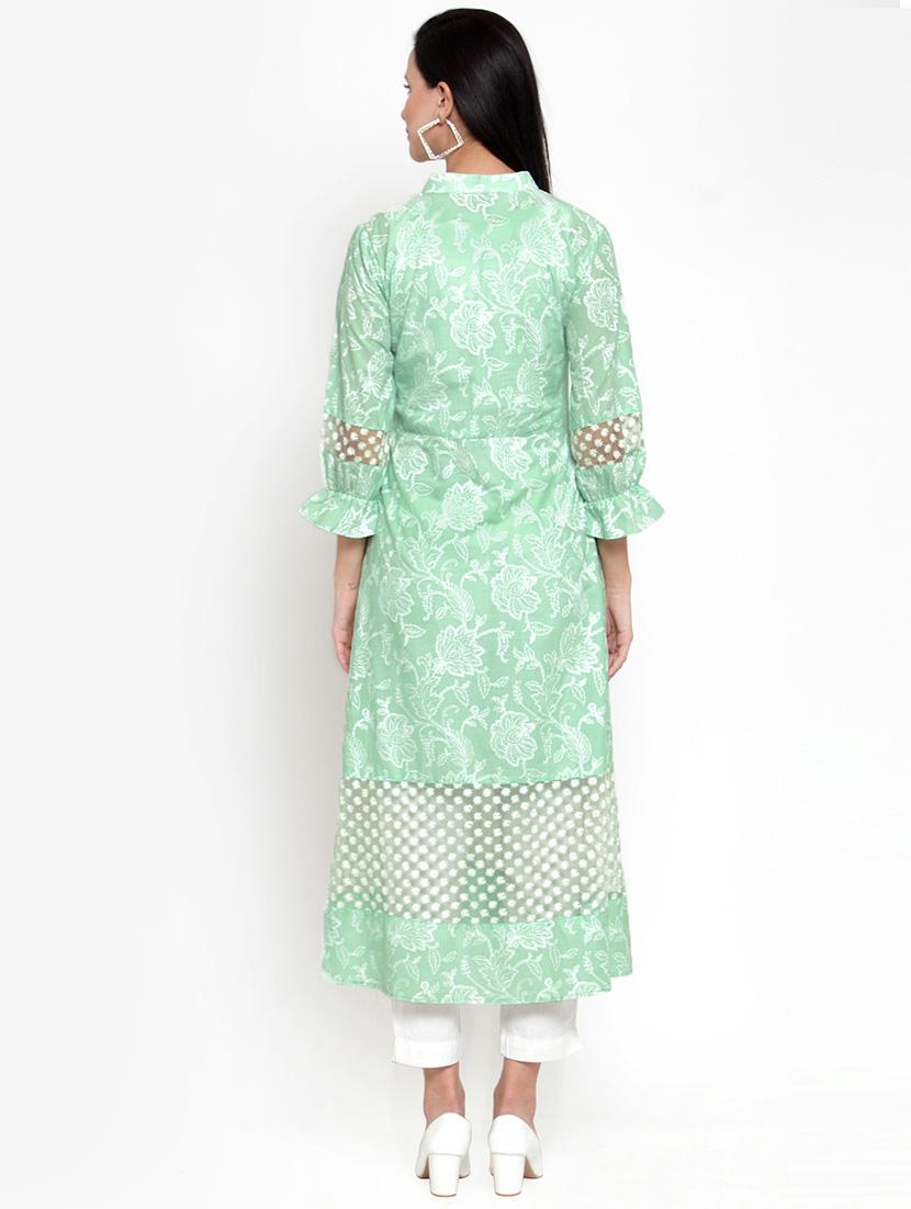floral a-line kurta - 16618087 - Zoom Image - 3