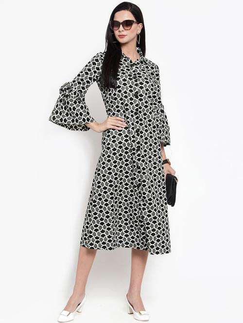 bell sleeved a-line dress - 16618098 - Standard Image - 1