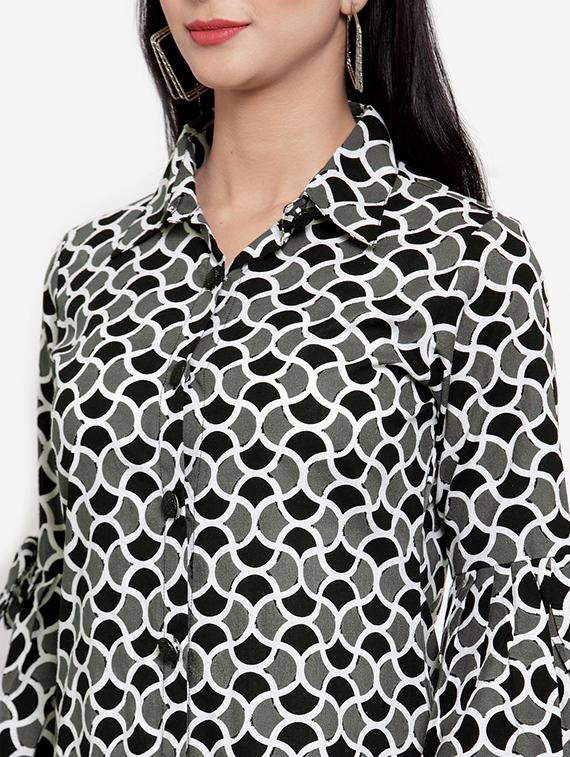 bell sleeved a-line dress - 16618098 - Zoom Image - 4