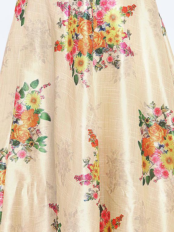 solid blouse with floral flared lehenga - 16618124 - Zoom Image - 5