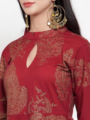 block printed anarkali kurta - 16618126 - Standard Image - 4