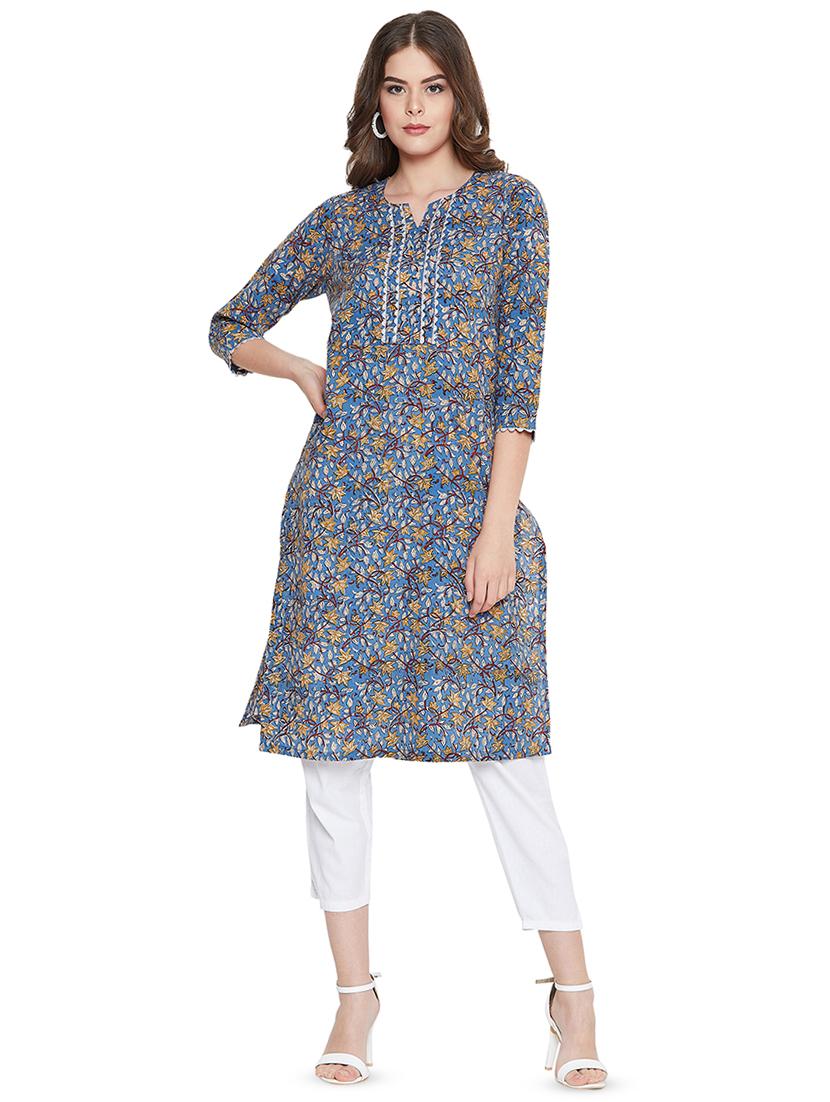 floral a-line kurta - 16618152 - Zoom Image - 1