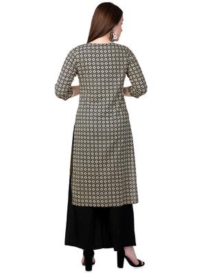 printed straight kurta - 16618162 - Standard Image - 3