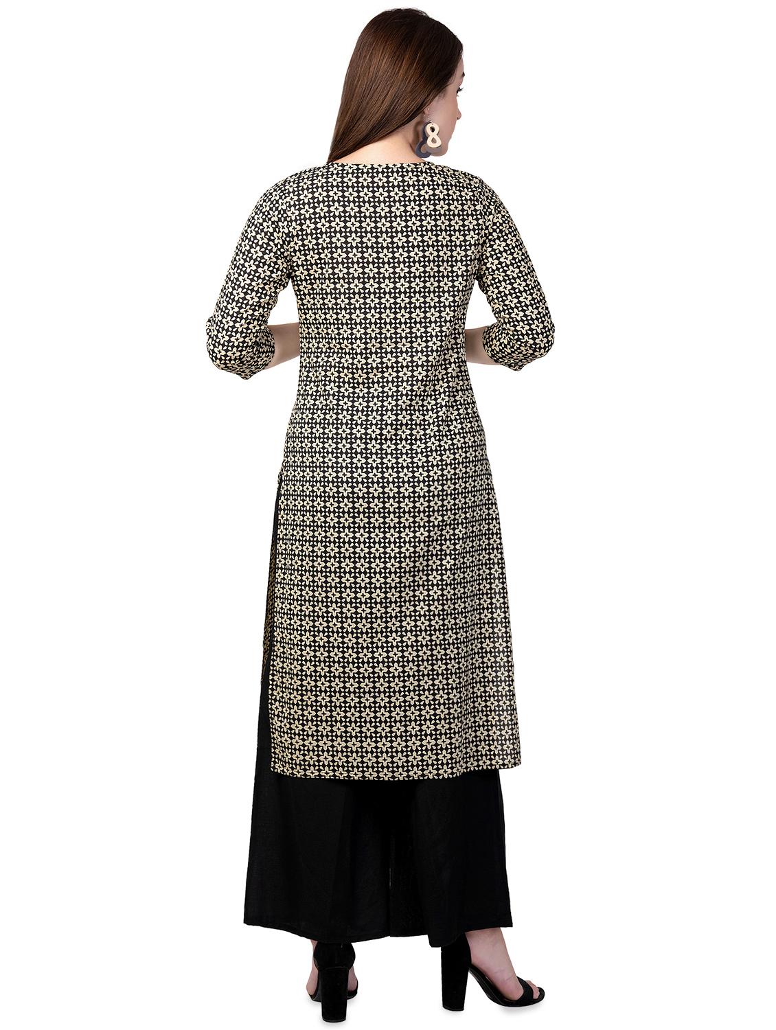 printed straight kurta - 16618162 - Zoom Image - 3