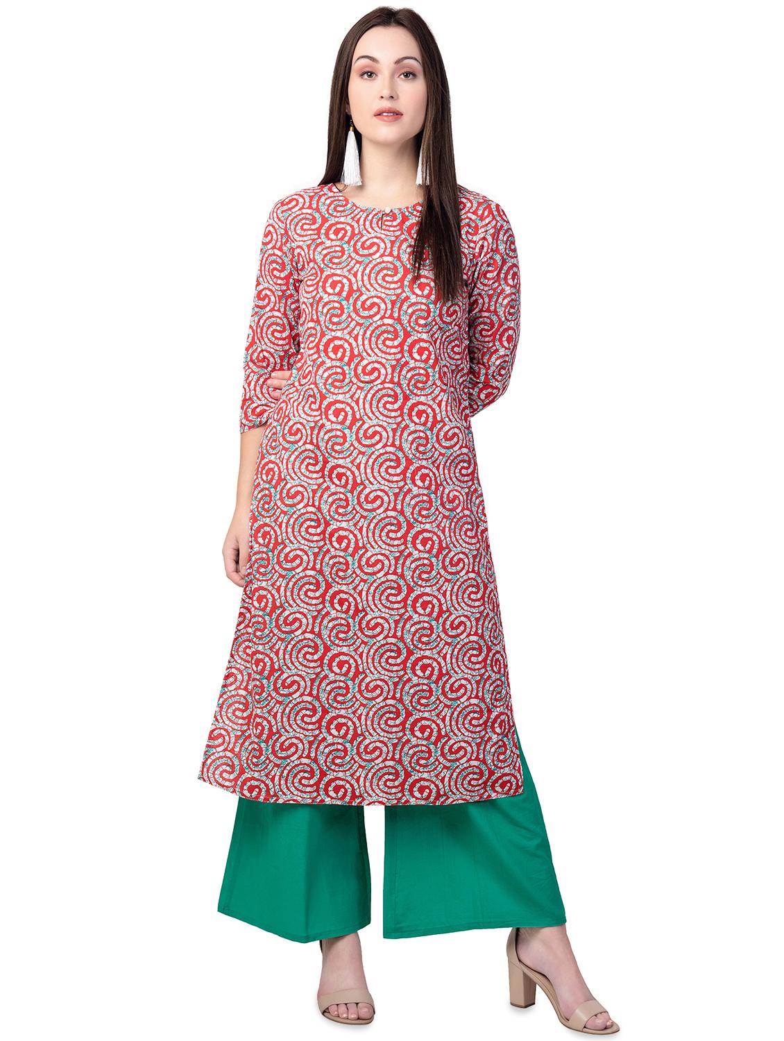 printed straight kurta - 16618164 - Zoom Image - 1