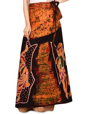 tribal print cotton flared wrap skirt - 16618207 - Standard Image - 2