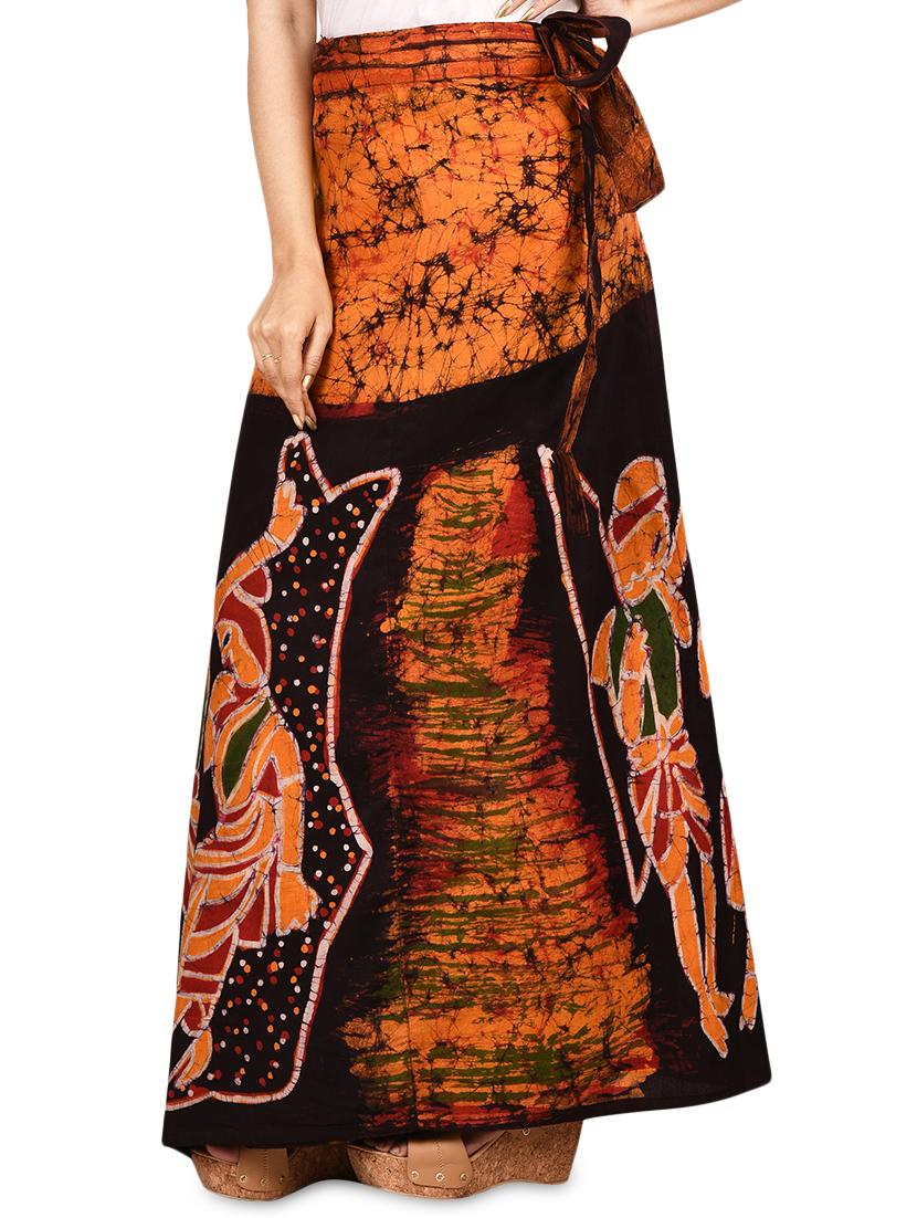 tribal print cotton flared wrap skirt - 16618207 - Zoom Image - 2
