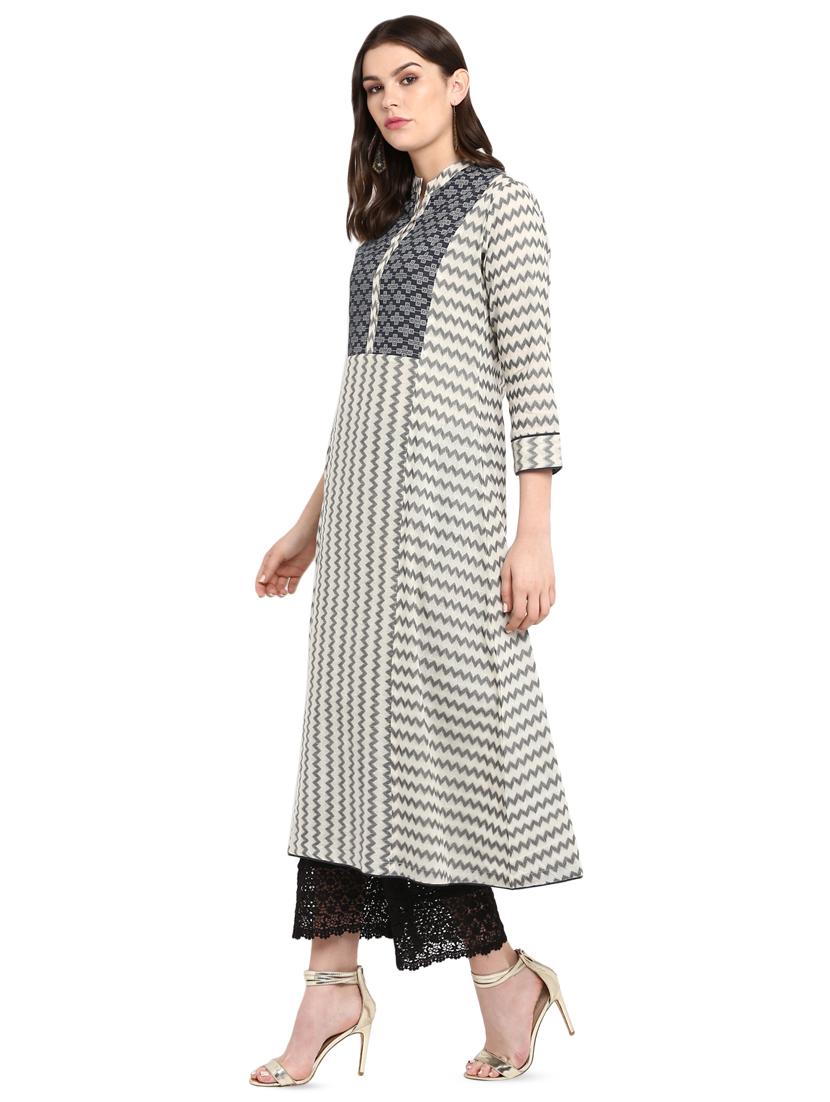 striped a-line kurta - 16618389 - Zoom Image - 2
