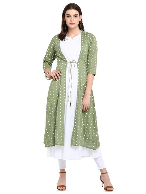 layered kurta with jacket - 16618408 - Standard Image - 1