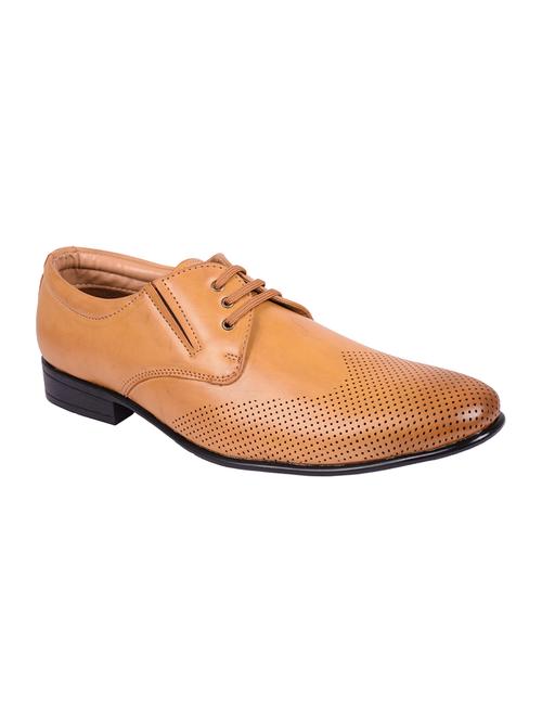 beige leatherette lace-up derbys - 16618553 - Standard Image - 1