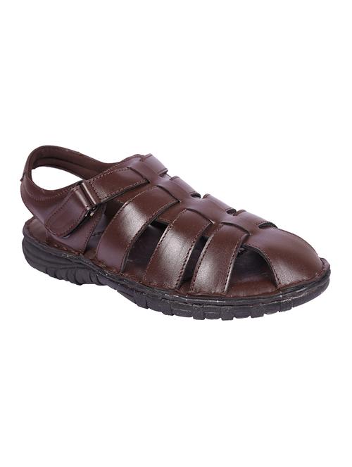 brown leather back strap sandals - 16618557 - Standard Image - 1