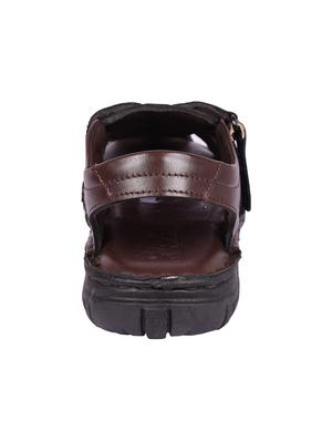 brown leather back strap sandals - 16618557 - Standard Image - 3
