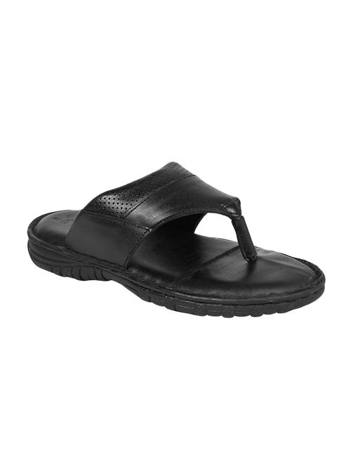 black leather toe separator slippers - 16618561 - Standard Image - 1