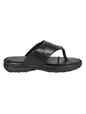 black leather toe separator slippers - 16618561 - Standard Image - 2