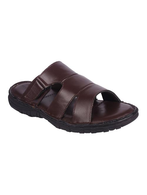 brown leather slip on sandals - 16618564 - Standard Image - 1