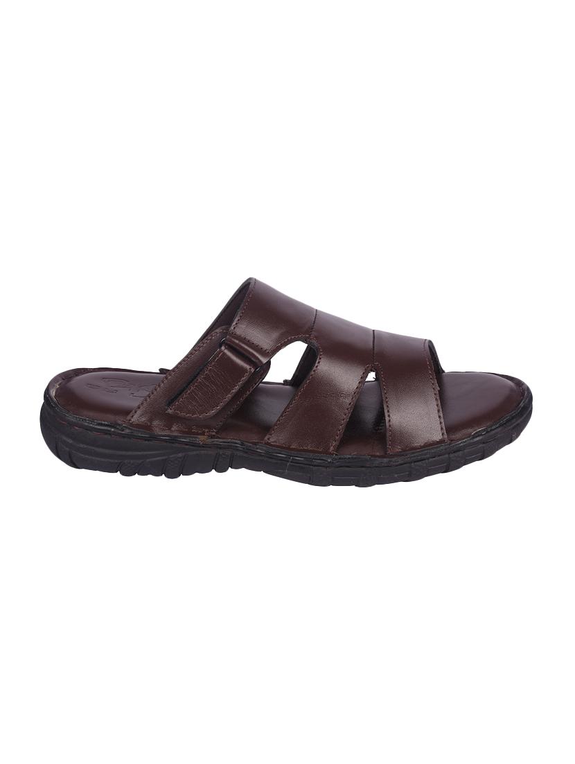brown leather slip on sandals - 16618564 - Zoom Image - 2