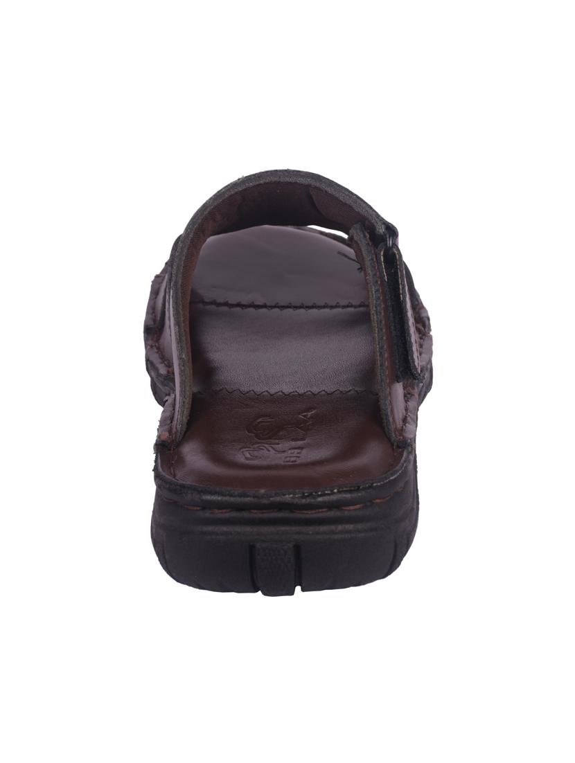 brown leather slip on sandals - 16618564 - Zoom Image - 3
